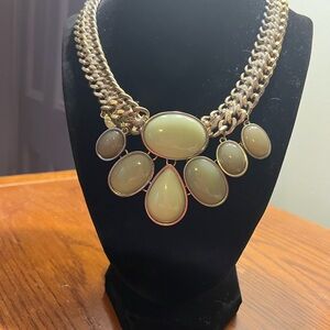 Elegant Gold and Cream Statement Necklace